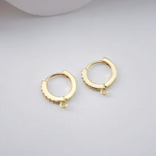 تحميل الصورة إلى عارض المعرض، أقراط دائرية مرصعة بأحجار الزركونيا المكعبة، أقراط دائرية مطلية بالذهب مع حلقة، نتائج أقراط دائرية من صنعك، لوازم أقراط يدوية الصنع D0109