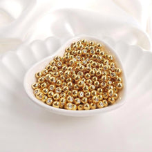 Cargar imagen en el visor de la galería, 10 cuentas redondas de goma con tope, 3/4/5 mm, chapadas en oro, ajustables y deslizantes, suministros para bisutería, accesorios para pulseras YY006