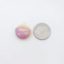 Load image into Gallery viewer, Enamel SeaShell Locket Charms, 18K Gold Plated, Shell Pendant, Beach Charm, Necklace Making Charms, Jewelry Findings S20514