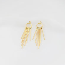 Load image into Gallery viewer, Gold Tassel Pendant with Long Bar, 18K Gold Plated Earring Tassel Pendant, Earring Findings ZX357