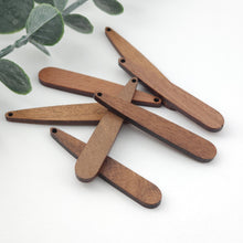 Load image into Gallery viewer, Long Drop Wood Charms, Drop Wooden Pendant, Reclaimed Walnut Wood, Geometric Statement Wood Earrings Diy Ideas JT989