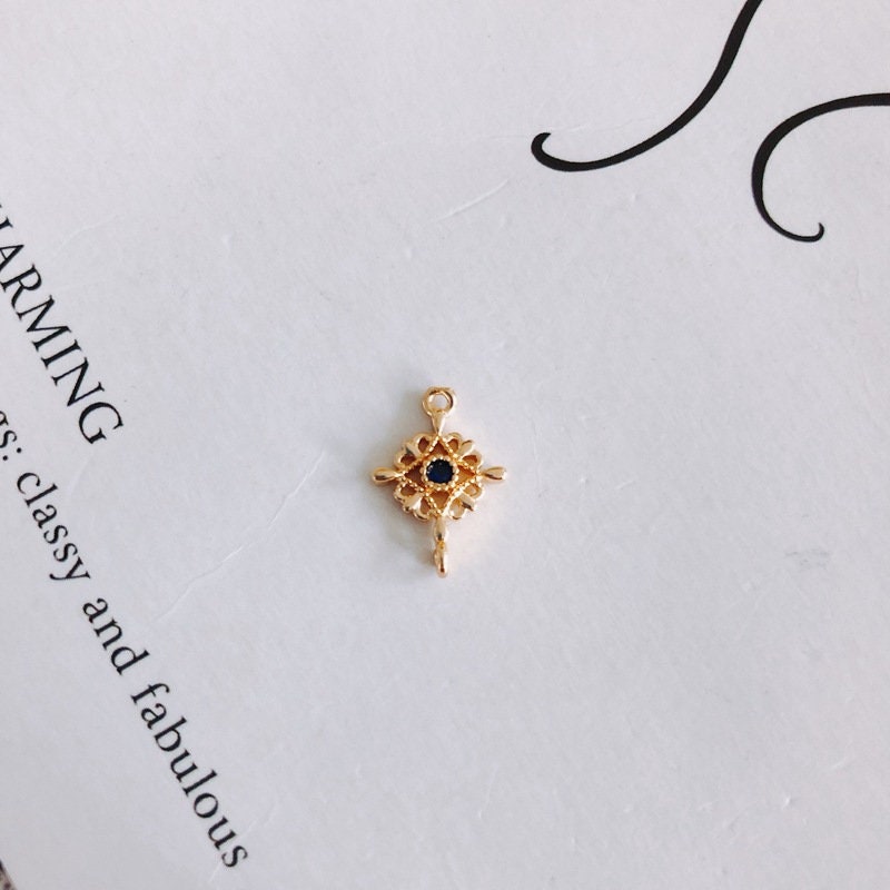 10 قطع من حُلي موصلات الزهور مع حلقات، موصلات بوهو، قلادة من الزركونيوم المكعب، صناعة أساور وقلادات، نتائج مجوهرات مطلية بالذهب MY032-F230