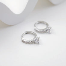 Load image into Gallery viewer, CZ Pave Earring Hoop, Gold Plated Versatile Huggie Hoop Earring with Loop, Huggie Hoop DIY Earring  Findings,Handmade Earring Supplies D0096