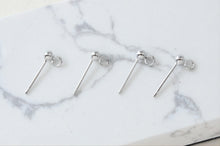 Load image into Gallery viewer, 10pcs Ball Ear Post With Side Loop, S925 Silver Ear Pin Nickel Free Earrings, Gold/Silver Ear Stud, Hypoallergenic Earring Findings G006