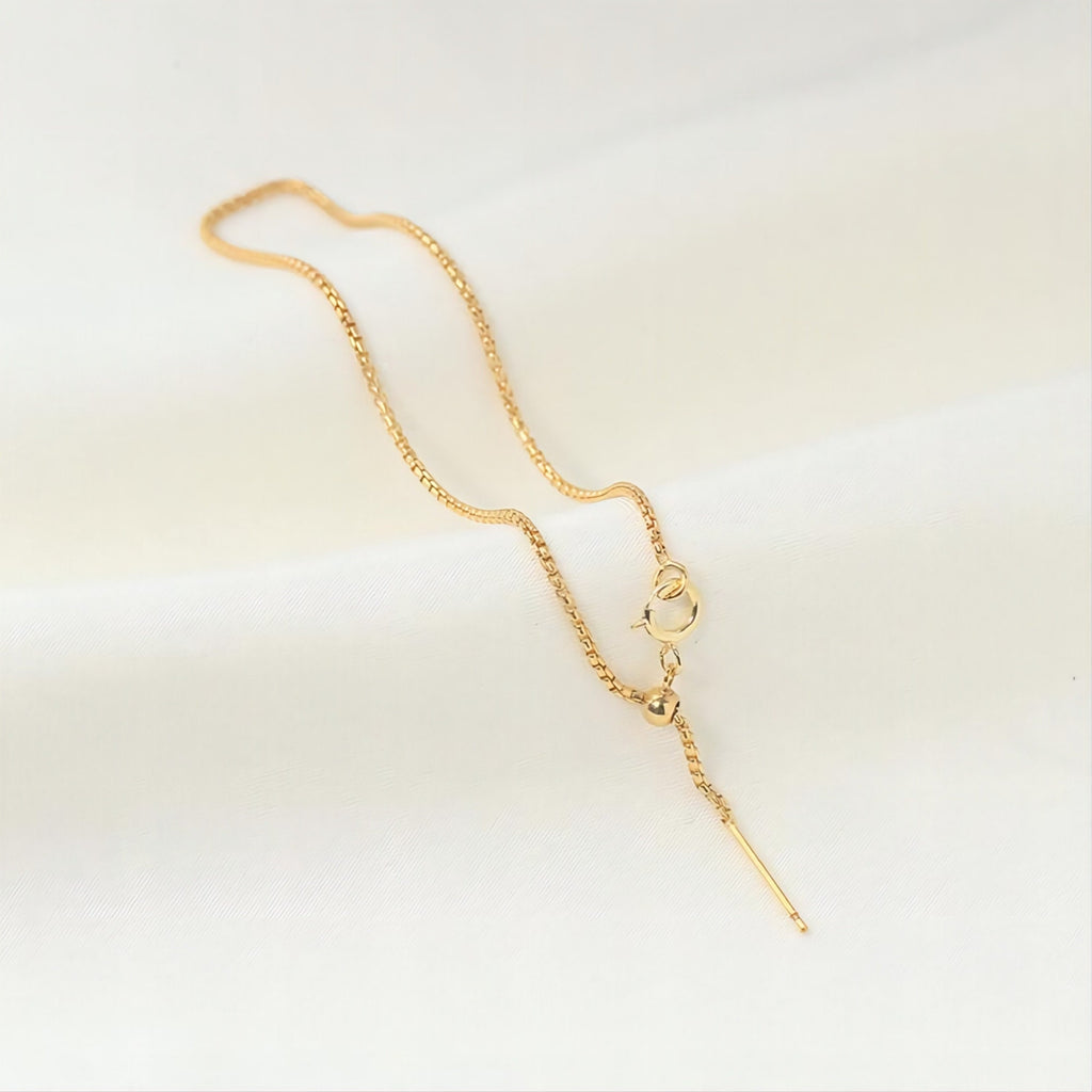 Gold Filled Adjustable Box Finished Chain for Bracelet/Necklace With Spring Clasp, 1.1mm, 7 Inch READY To WEAR Bracelet Findings, USA, BL007