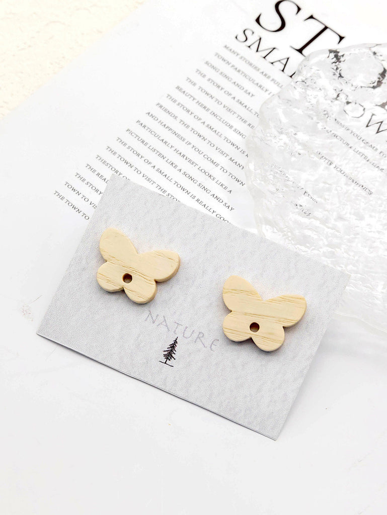 أقراط خشبية من 4 قطع، أقراط خشبية على شكل فراشة للنساء، مصنوعة من خشب الجوز المعاد تدويره، خالية من النيكل، أقراط هندسية مميزة، رقم المنتج JT914