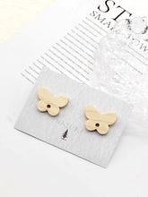 تحميل الصورة إلى عارض المعرض، أقراط خشبية من 4 قطع، أقراط خشبية على شكل فراشة للنساء، مصنوعة من خشب الجوز المعاد تدويره، خالية من النيكل، أقراط هندسية مميزة، رقم المنتج JT914