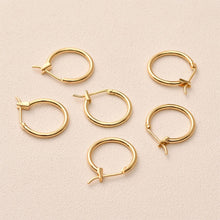 Load image into Gallery viewer, 14K Gold Plated Round Hoop Earring, Huggie Hoops Earring Parts, Spring Ear Hoops, 15mm, 16mm, hoop earrings LL120-ZX7035