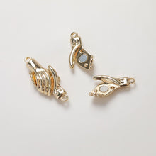 Cargar imagen en el visor de la galería, Cierre magnético tipo apretón de manos, un par, chapado en oro de 14 quilates, 31,4 x 12,4 mm, cierre con presilla, conector, cierre para hacer pulseras ZZ039