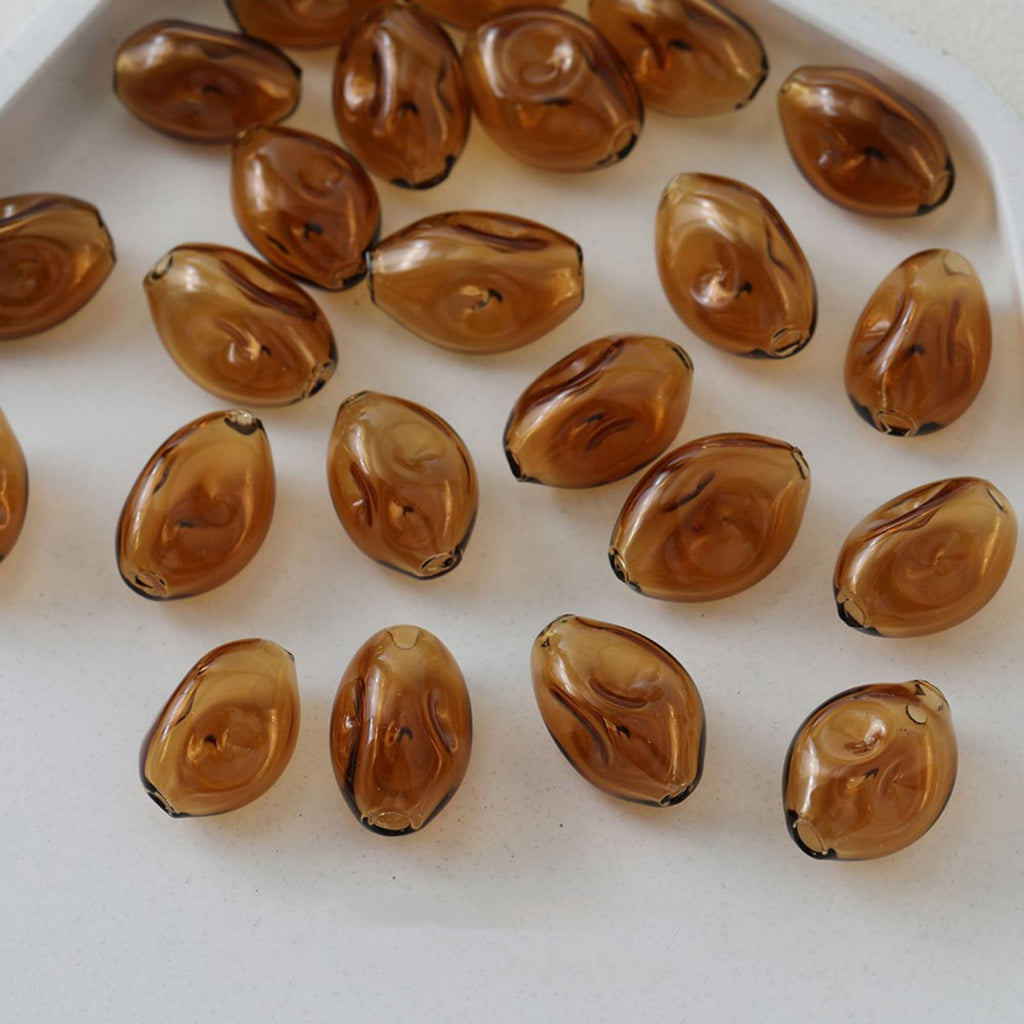 Glass Bubble Beads,Irregular Ellipsoid Glass Beads, Colorful Hand Blown Hollow Round Globes for Jewelry Making, DIY Beads Finding GZ561