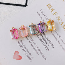 Load image into Gallery viewer, 5pcs Colorful Crystal Charm, Crystal Pendant, Bracelet Necklace Pendant, Gold Plated Glass Charm, Jewelry Findings L005-F257