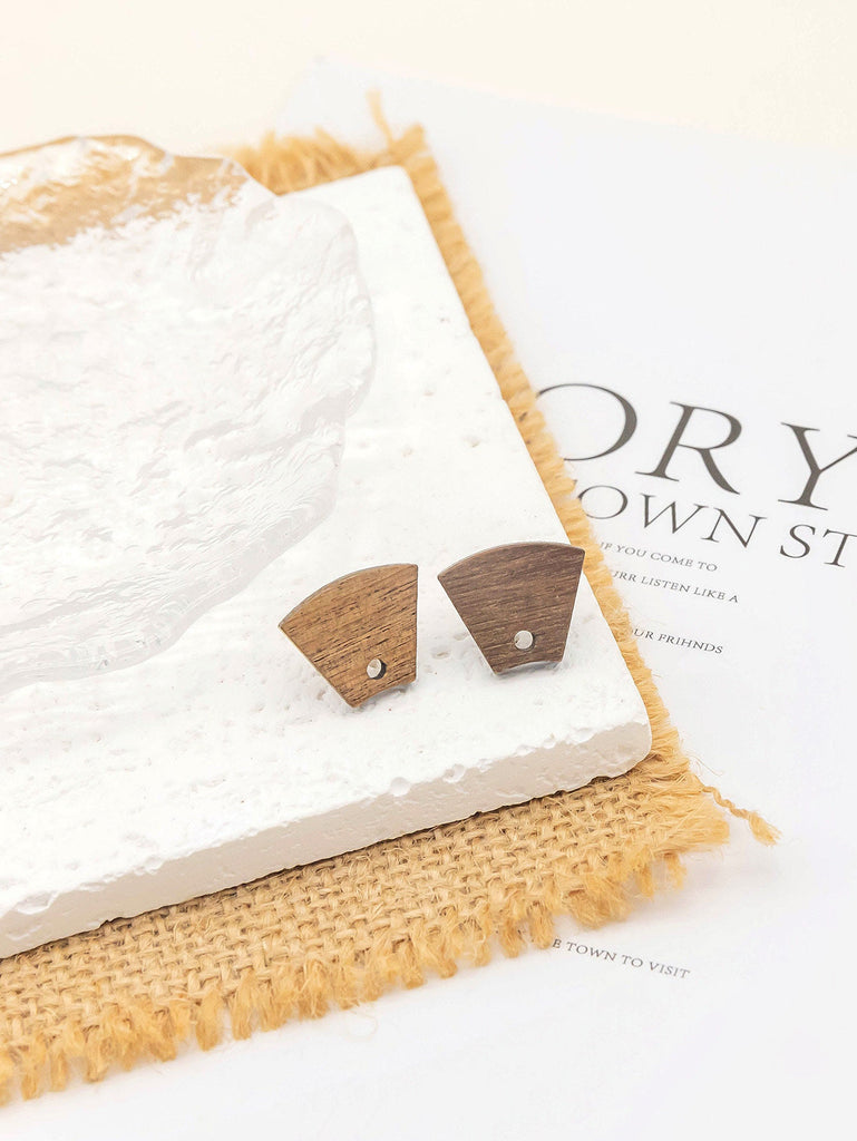 4PCS Wood Earrings, Trapezium Wooden Earrings for women, Nickel Free, Boho Wood Earring Finding JT927