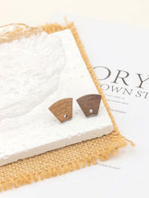 Load image into Gallery viewer, 4PCS Wood Earrings, Trapezium Wooden Earrings for women, Nickel Free, Boho Wood Earring Finding JT927