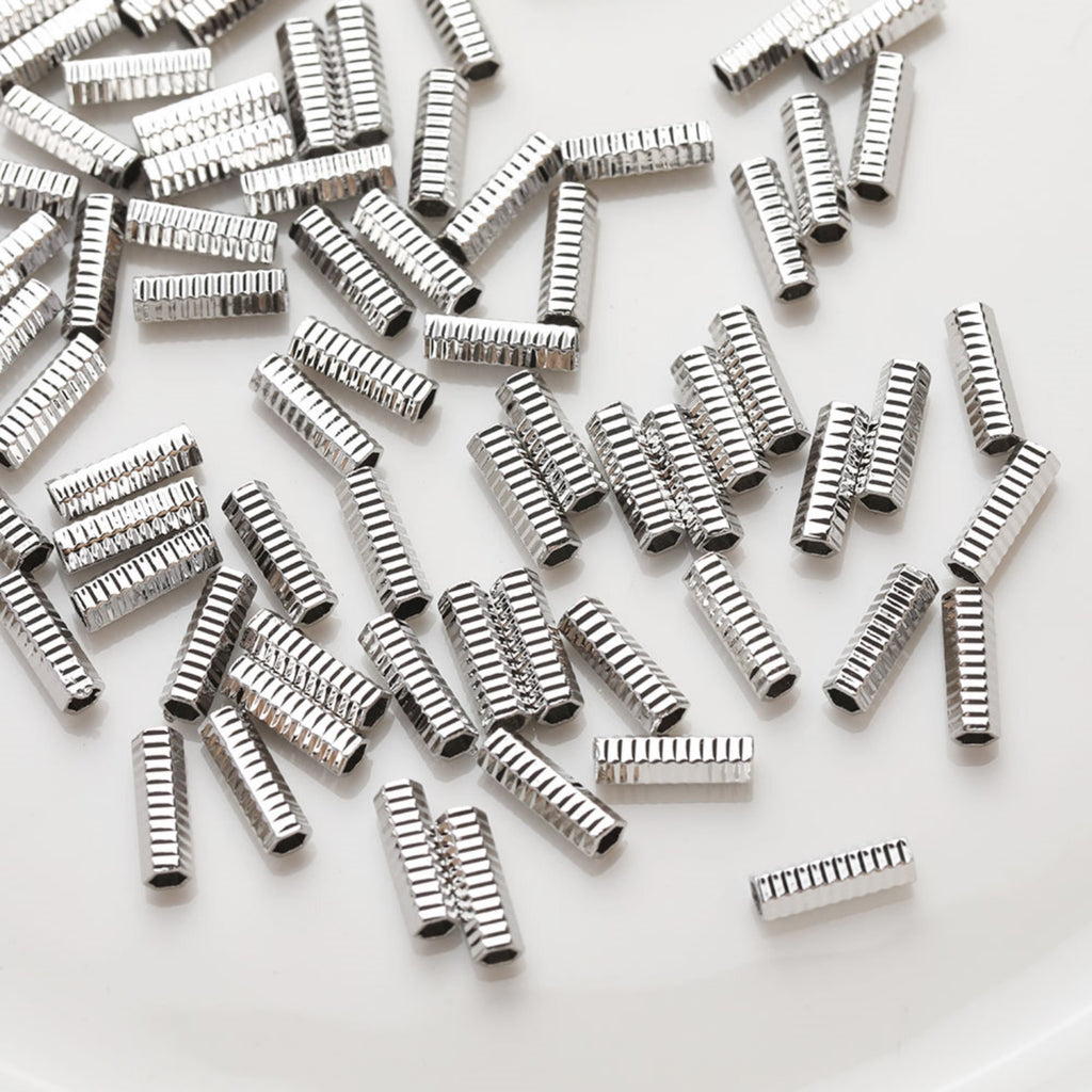 10pcs Tube Beads, Spacer Beads, 14K Gold/Silver Plated, Bracelet Necklace Making Jewelry Finding JG036