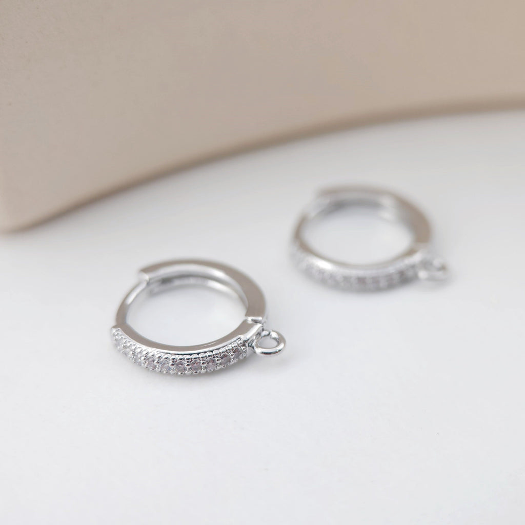 Cubic Zirconia Ear Hoops Multicolor Pave Crystal , 15.3*14mm, 18K Gold Plated Leverback Earrings, Huggie Hoops Earring D0155