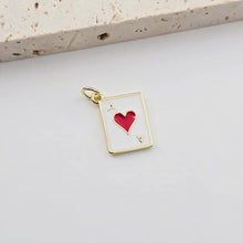 Load image into Gallery viewer, Enamel Poker Pendant, 18K Gold Plated, Necklace Making Charms, Jewelry Findings S1287