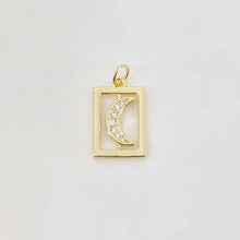 Cargar imagen en el visor de la galería, Dijes de cartas del Tarot en oro, colgante de Sol y Luna con micro pavé de circonitas, amuleto chapado en oro de 18 quilates, dijes para hacer collares, accesorios de joyería S20649