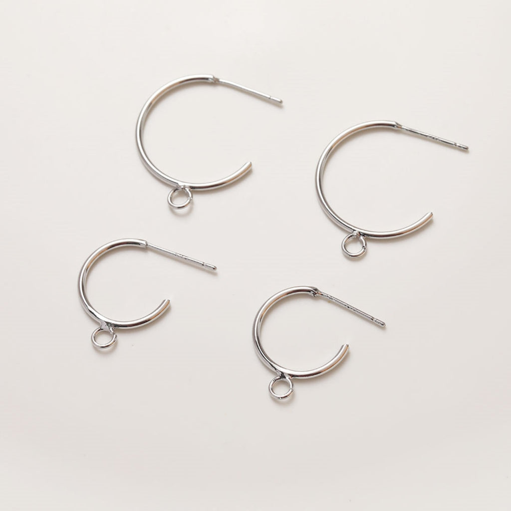 10 قطع من أقراط الأذن الذهبية على شكل حرف C مع حلقة، أقراط أذن من الفضة الاسترلينية S925 خالية من النيكل، حلقة أذن، نتائج أقراط مضادة للحساسية Z050