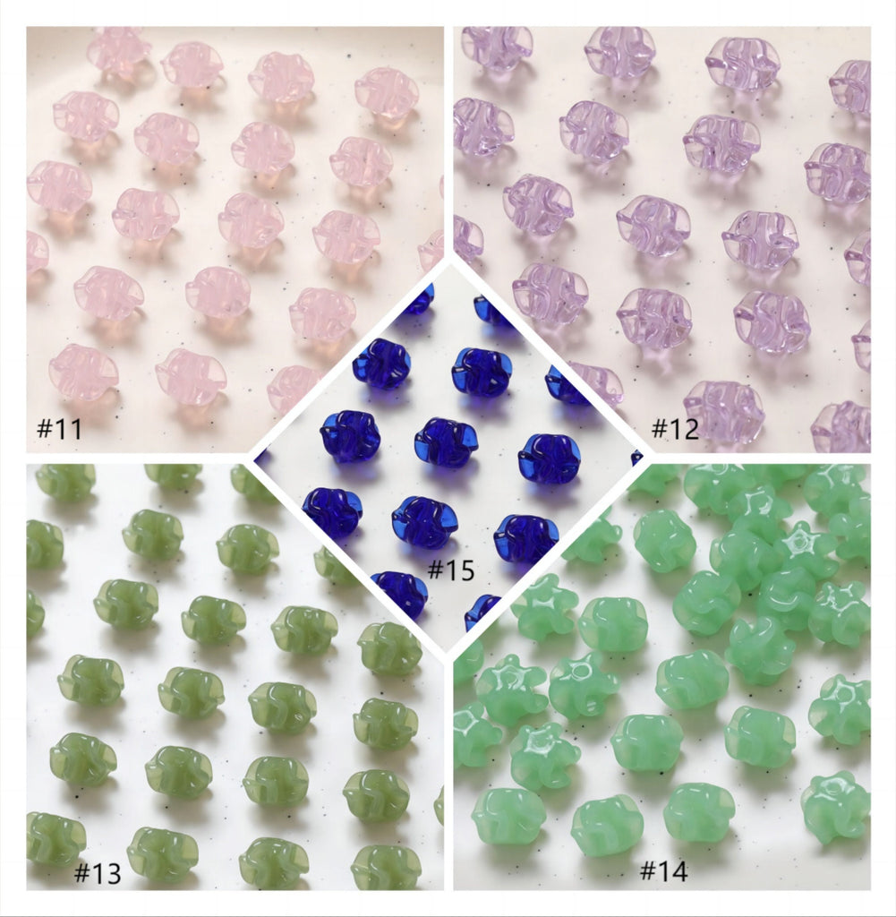 Irregular Flower Glazed Beads, Spacer Beads, 15x11mm, Crystal Glass Loose Beads for Jewelry Making, DIY Beads Finding GT071