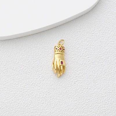 Hand Charm, Boot Pendant, 18K Gold Plated Pendant, Neckalce Bracelet Making Pendant, Jewelry Supply Finding S1364