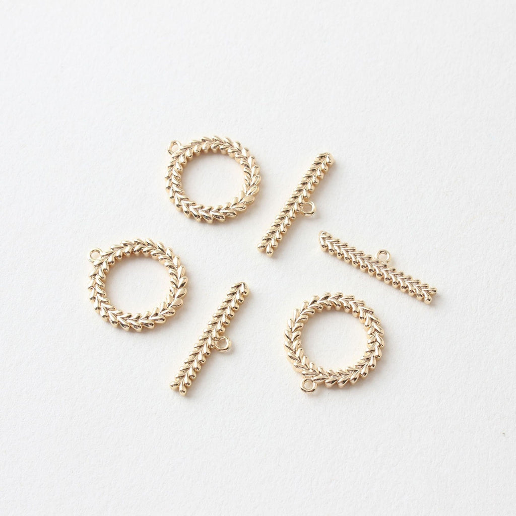 OT Toggle Clasps, 18K Gold Plated Leaf 20x25mm Bracelet Necklace Making OT Clasps, Connectors Clasps, Jewelry Findings JG060