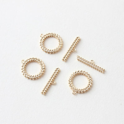 OT Toggle Clasps, 18K Gold Plated Leaf 20x25mm Bracelet Necklace Making OT Clasps, Connectors Clasps, Jewelry Findings JG060