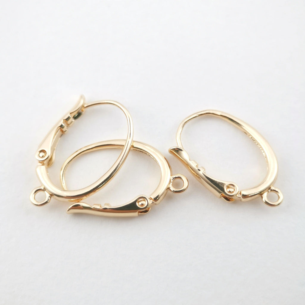 10PCS 14K Gold Plated Oval Hoop Earring, Huggie Hoops Earring Parts, Spring Ear Hoops, 19.7mm, Oval Hoop earring  for Jewelry Making Z067