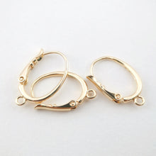 Load image into Gallery viewer, 10PCS 14K Gold Plated Oval Hoop Earring, Huggie Hoops Earring Parts, Spring Ear Hoops, 19.7mm, Oval Hoop earring  for Jewelry Making Z067