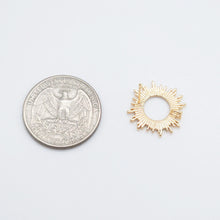 Load image into Gallery viewer, 10pcs Sunshine Earring Post, 18K Gold Plated Stud Earring With Loop, Sunshine Ear Studs, Earring Finding ZX097