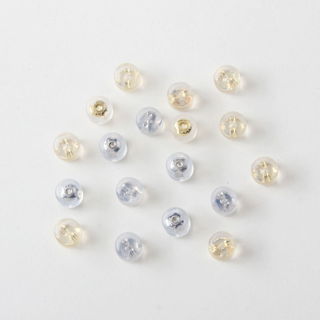 20PCS Ear Nuts, Gold Plated Earring Backs, Rubber Earring Stoppers, Wholesale Earring Findings Z033