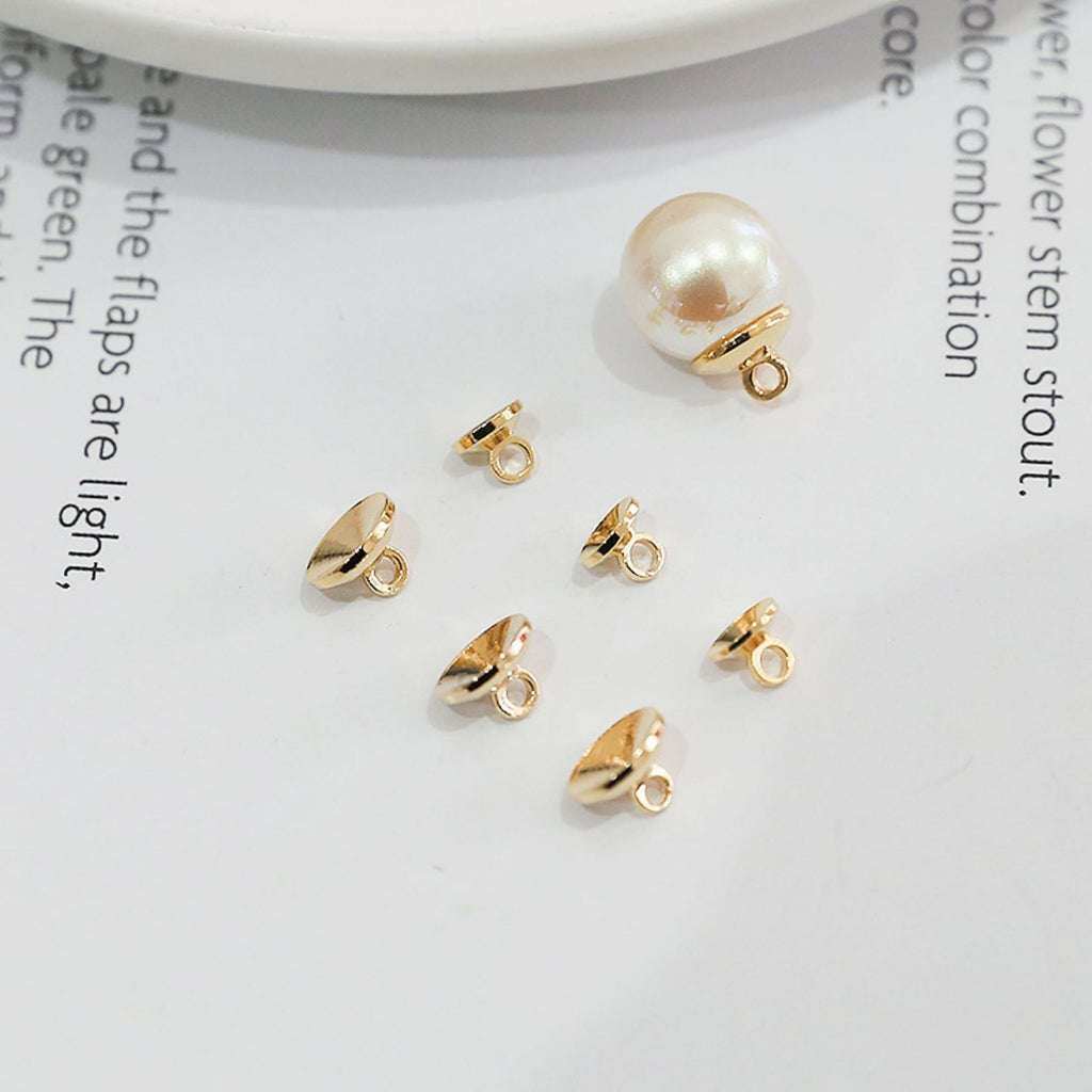 10pcs Beads Caps, Bead Cones, 18K Gold Plated, With Loop, 6mm, 8mm, Pearl Bead Caps, Jewelry Making BY015