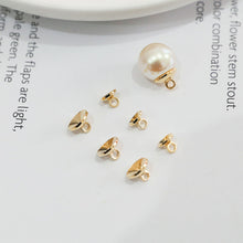 Load image into Gallery viewer, 10pcs Beads Caps, Bead Cones, 18K Gold Plated, With Loop, 6mm, 8mm, Pearl Bead Caps, Jewelry Making BY015
