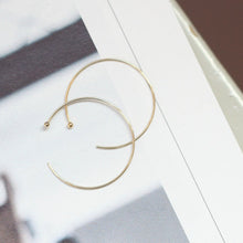 Load image into Gallery viewer, 14K Gold Filled Hoop Earring Findings [One Pair], 18mm/26mm, Half Ring Hook Earring, Circle Ear Wires with Ball B013