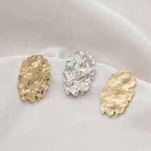 Load image into Gallery viewer, Irregular Hammered Oval Shape Pendant, Gold, Matte Gold, Silver Charm, Jewelry Making Findings JG020