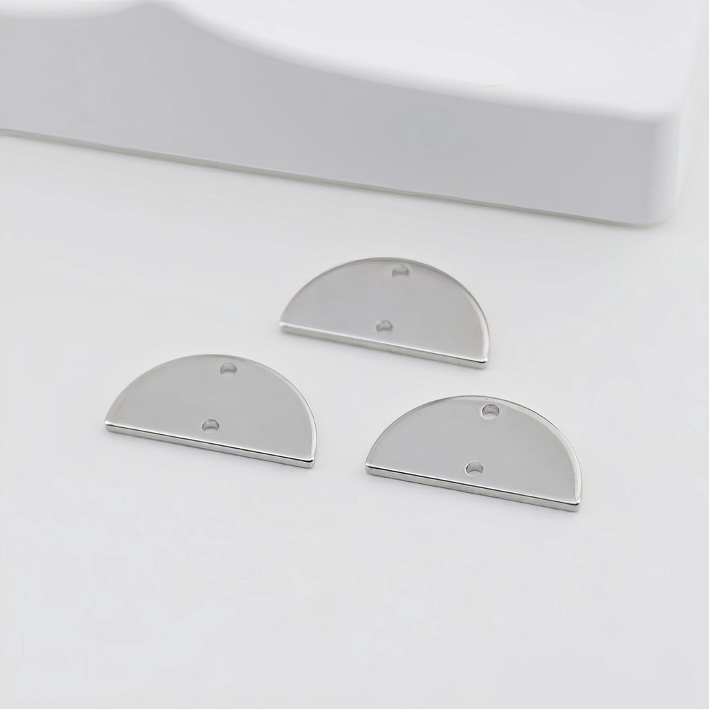 10pcs Half Circle Connector with 2 holes, 14K Gold Plated, Semi-Circle Connectors, 21*11mm Jewelry Findings ZZ090-D0005