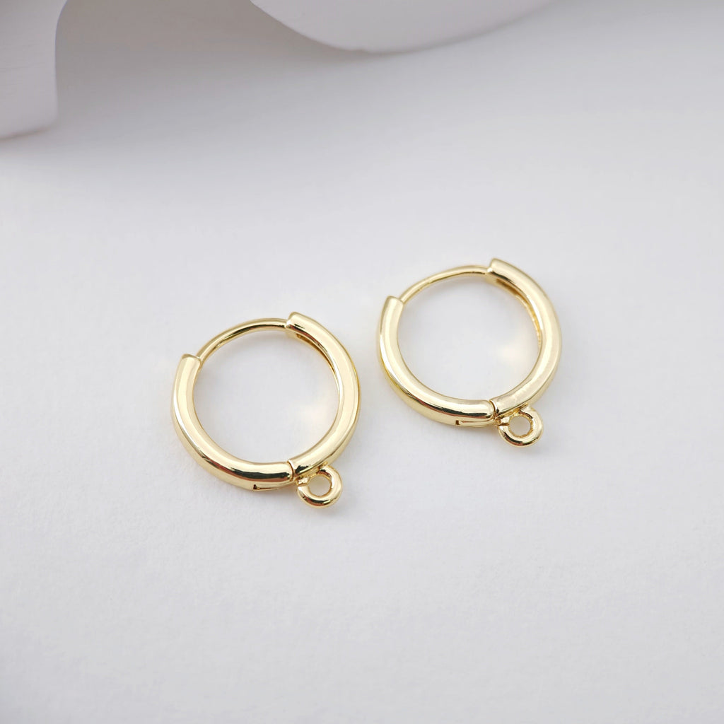 4PCS Huggie Hoops Earring Hoop, 18K Gold Plated Leverback Ear Hoops, Gold Earring Making Findings for Jewelry Making D0113