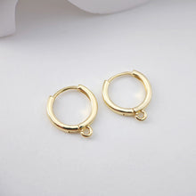 Load image into Gallery viewer, 4PCS Huggie Hoops Earring Hoop, 18K Gold Plated Leverback Ear Hoops, Gold Earring Making Findings for Jewelry Making D0113