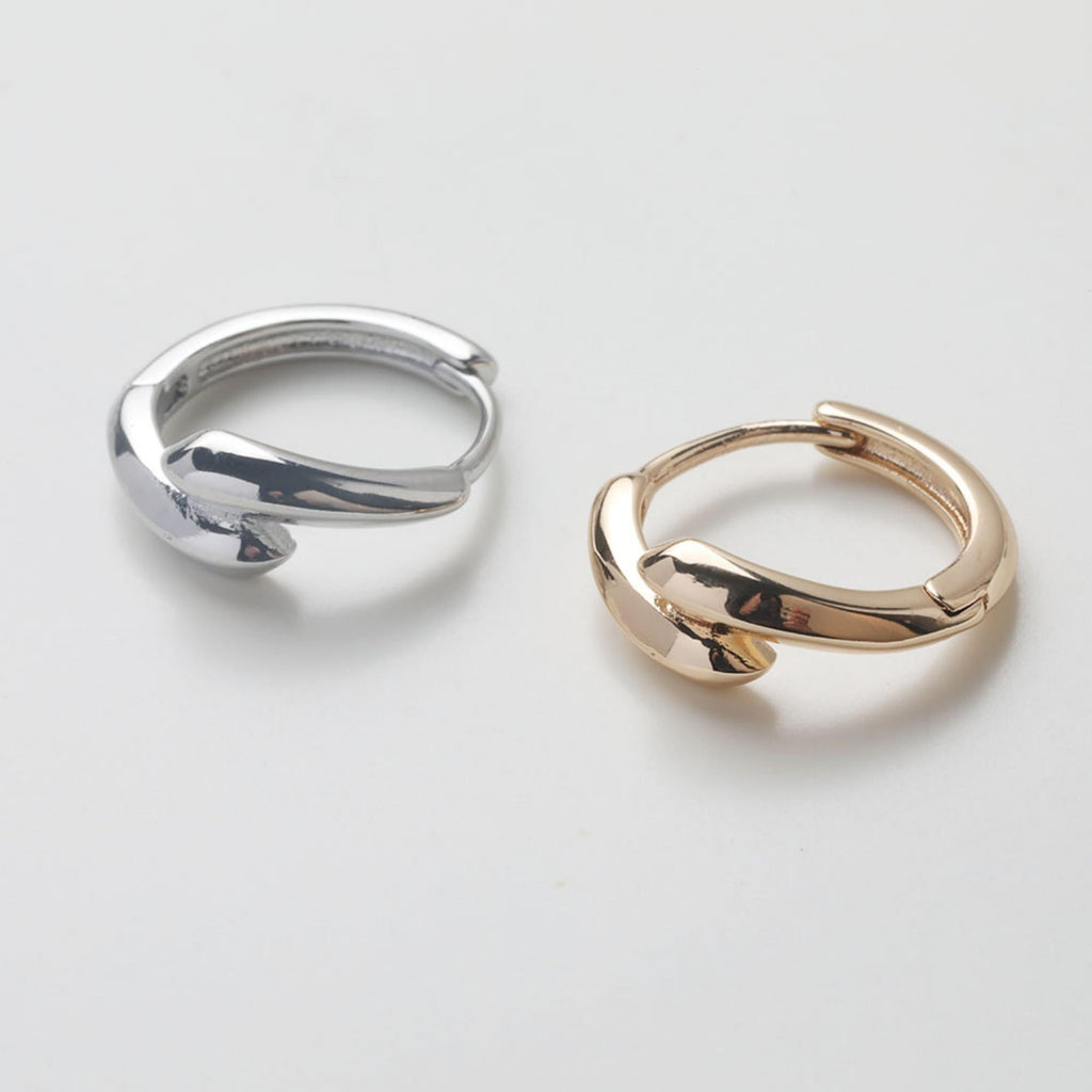 Colección de aros, pendientes de uso diario, aros minimalistas, forma de U, chapados en oro de 14 quilates, fornitura para aros Huggie, aros de plata GZ721