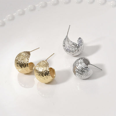 C Shape Wire drawing Earrings Post, 14K Gold, S925 Silver Ear Pin Nickel Free Earrings, Ear Stud Hypoallergenic Earring Findings LL229