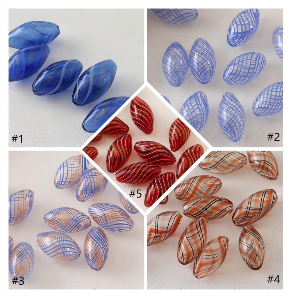 Colourful Patterned Glass Bubble Beads, Oval Openwork Glass Beads, Hand Blown Hollow Globes for Jewelry Making, DIY Beads Finding GZ778