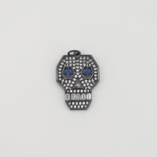 Load image into Gallery viewer, 18K Real Gold Skeleton Pendant, Skull Pendant, bracelet necklace charms, CZ Pave Pendants, Jewelry Findings S20718