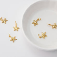 Load image into Gallery viewer, 5pcs Gold Starfish Charms, 18K Gold Plated, Dainty Starfish Shape Pendant, Bracelet Making Pendant S20403