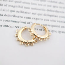 Load image into Gallery viewer, 10PCS Leverback Earring Parts with 7 loops, 18K Gold Plated Huggie Hoops Earring Parts, Ear Hoops, earring findings for Jewelry Making ZX046