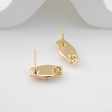 Load image into Gallery viewer, Gold Bamboo Earring Post With Loop, Bamboo Stud Earring Nickel Free, Hypoallergenic Earring Findings ZX176