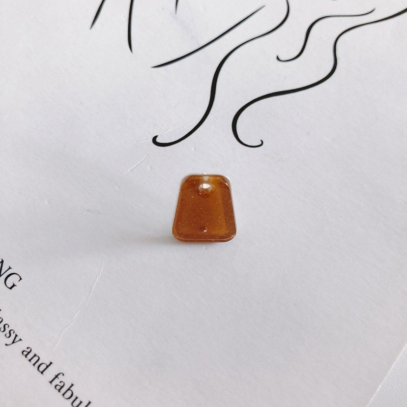 10PCS Trapezoid Acrylic Earring Findings, 7 Colors You Choose, S925 Silver Ear Stick, Nickel Free, Earring Finding MY004