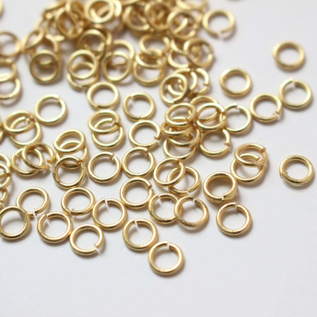 100pcs Matte Gold Jump Rings for Jewelry Making, Thickened Gold Plated Open Jump Ring, Jump Rings for Keychains , 4mm 5mm 7mm GZ321