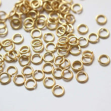 Load image into Gallery viewer, 100pcs Matte Gold Jump Rings for Jewelry Making, Thickened Gold Plated Open Jump Ring, Jump Rings for Keychains , 4mm 5mm 7mm GZ321