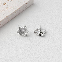 Load image into Gallery viewer, Flower Earring Post, 18K Real Gold Plated Brass Stud Earring With Loop, s925 silver pin, Nickel Free, Earring Finding D0482