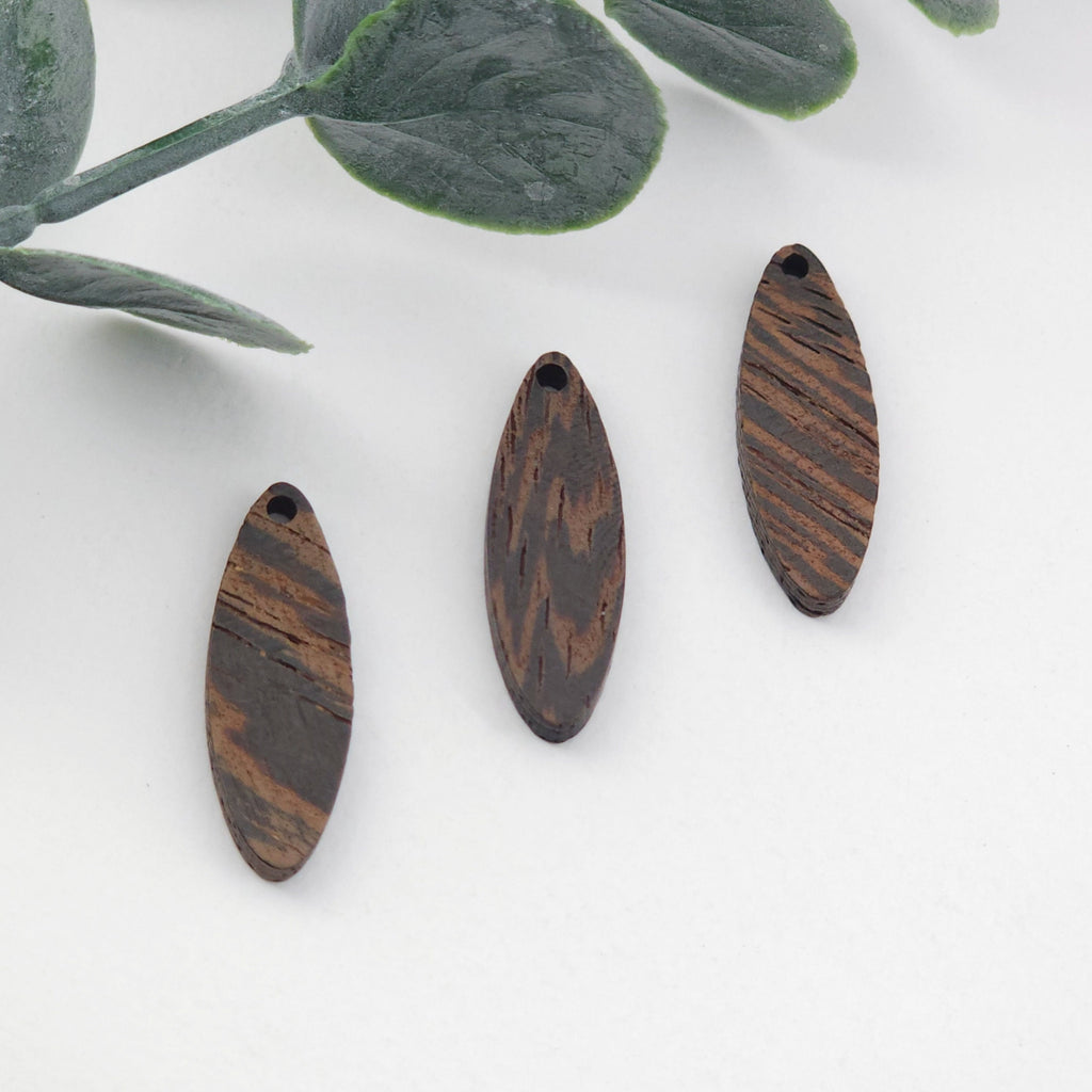 Oval Wood Charms, Drop Wooden Pendant, Reclaimed Walnut Wood, Geometric Statement Wood Earrings Diy Ideas JT998