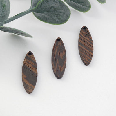 Oval Wood Charms, Drop Wooden Pendant, Reclaimed Walnut Wood, Geometric Statement Wood Earrings Diy Ideas JT998